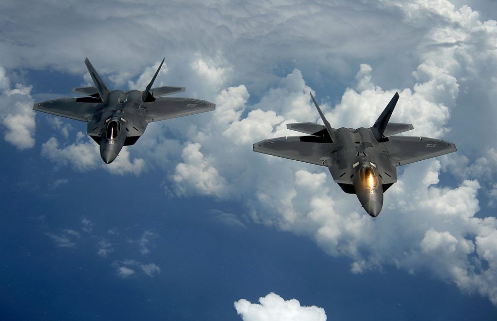 us air force, military, f-22 raptor, jets, nature, aircraft, flight, flying, sky, clouds